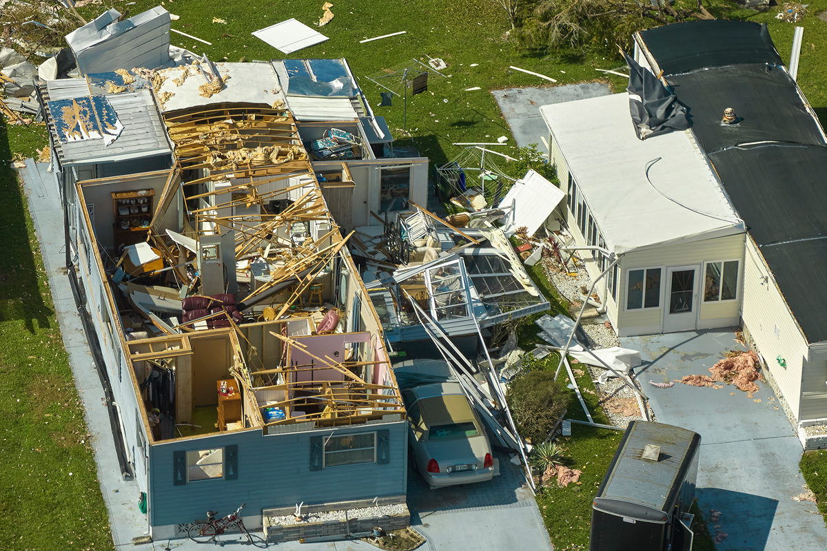 A house damaged by storm