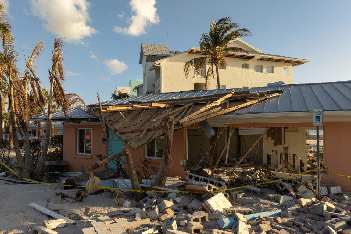 A house destroyed by hurricane