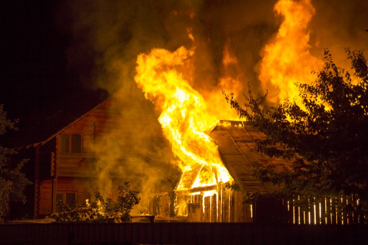 A house on fire
