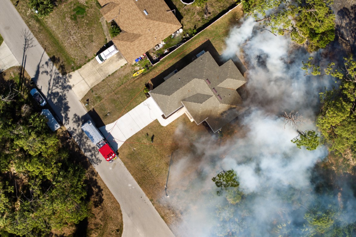 A house on fire